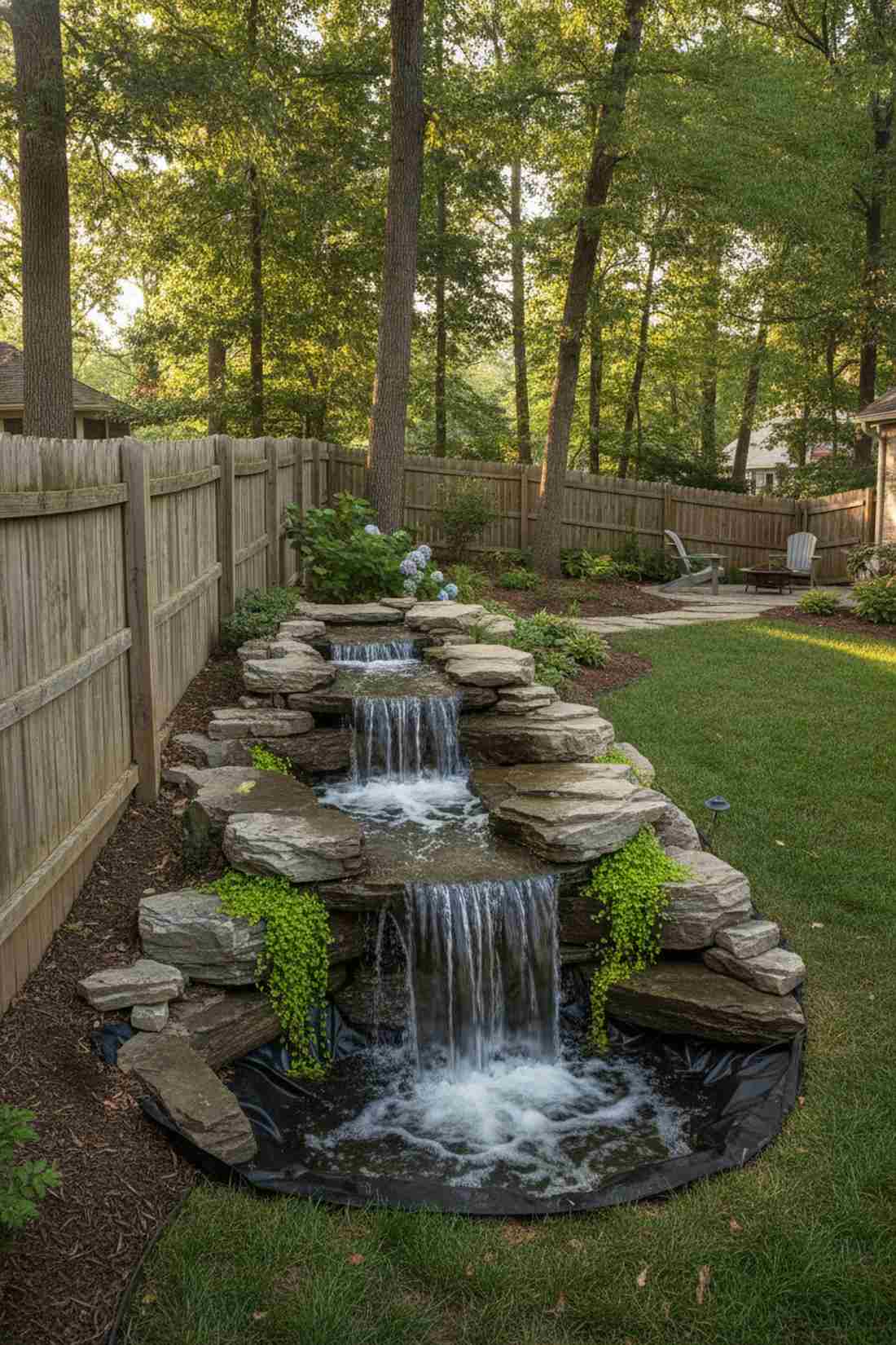 multi level rock cascade