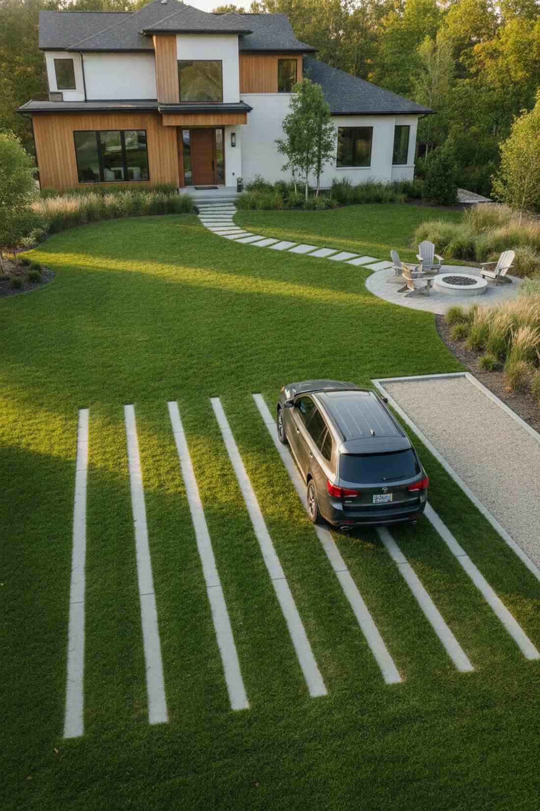parking pad overflow strips