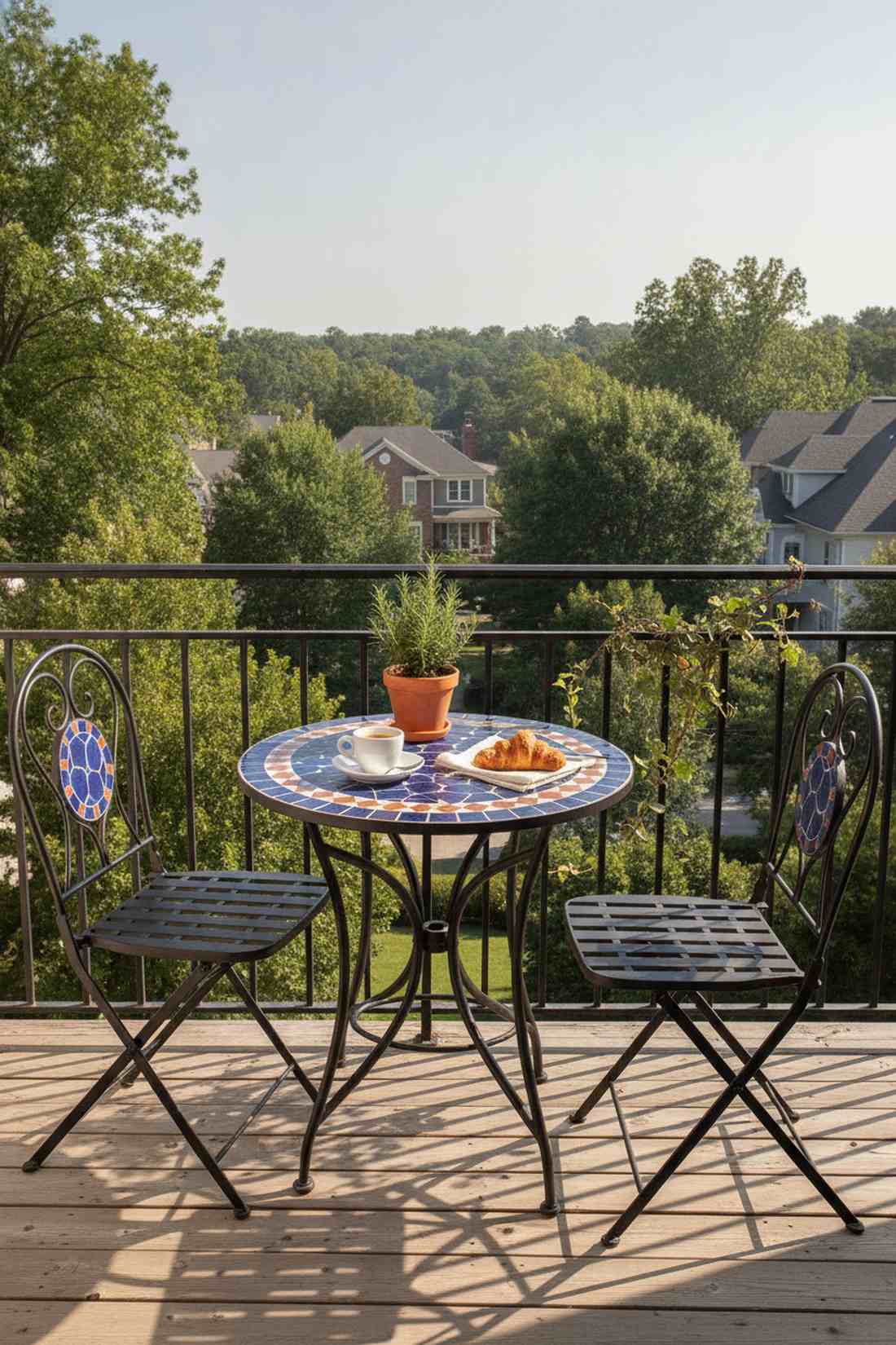 three piece bistro set with mosaic top