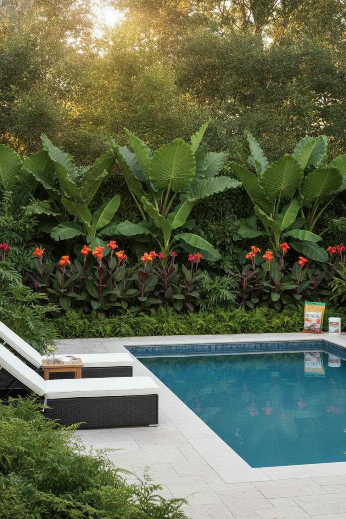 tropical bold foliage