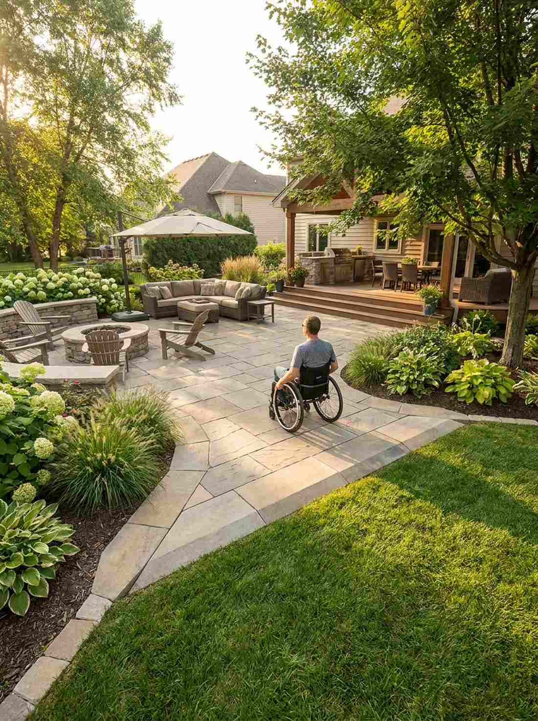 wheelchair accessible stone border