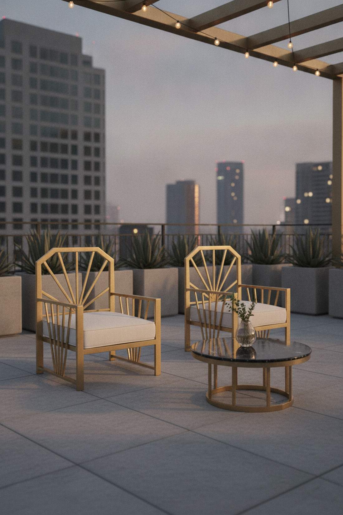 art deco geometric chairs