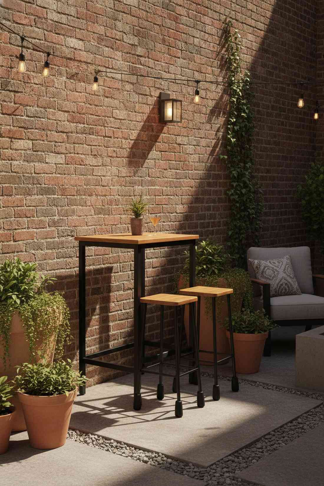 bar height bistro table and stools