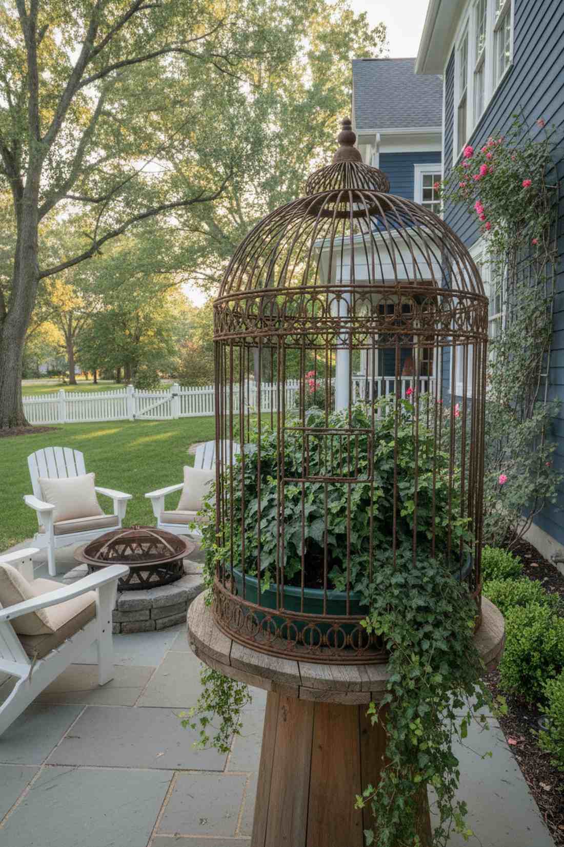 bird cage planter conversion