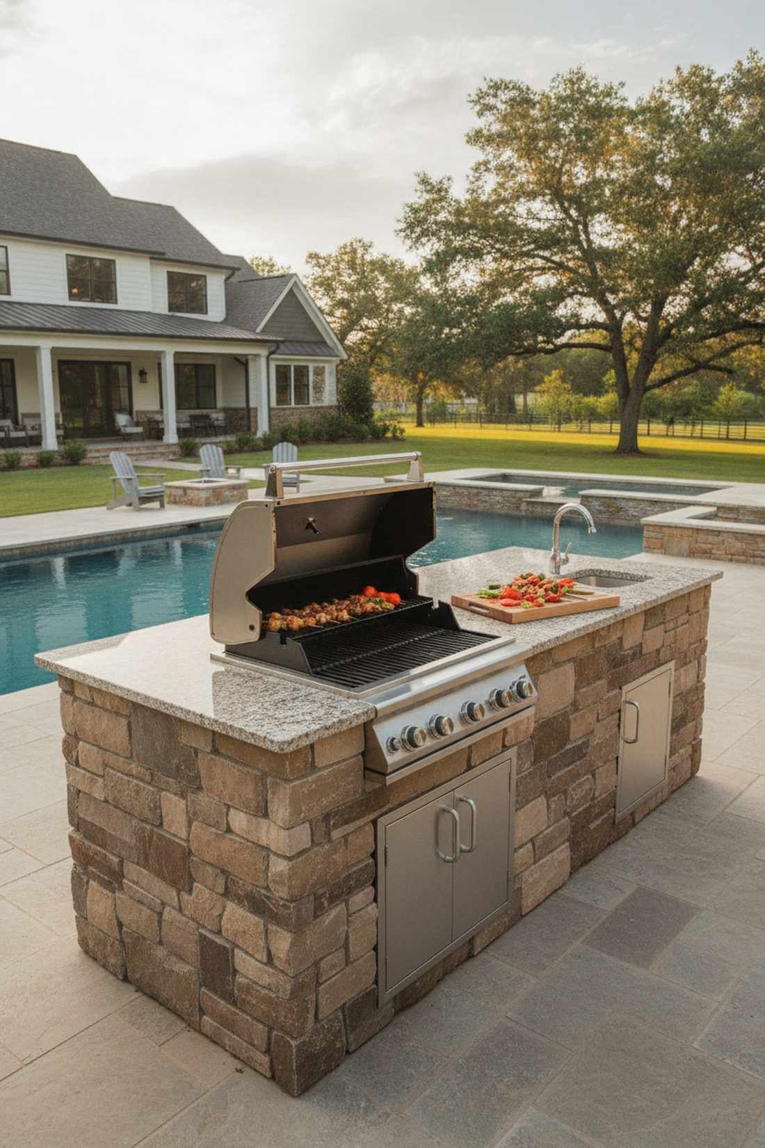 built in outdoor kitchen
