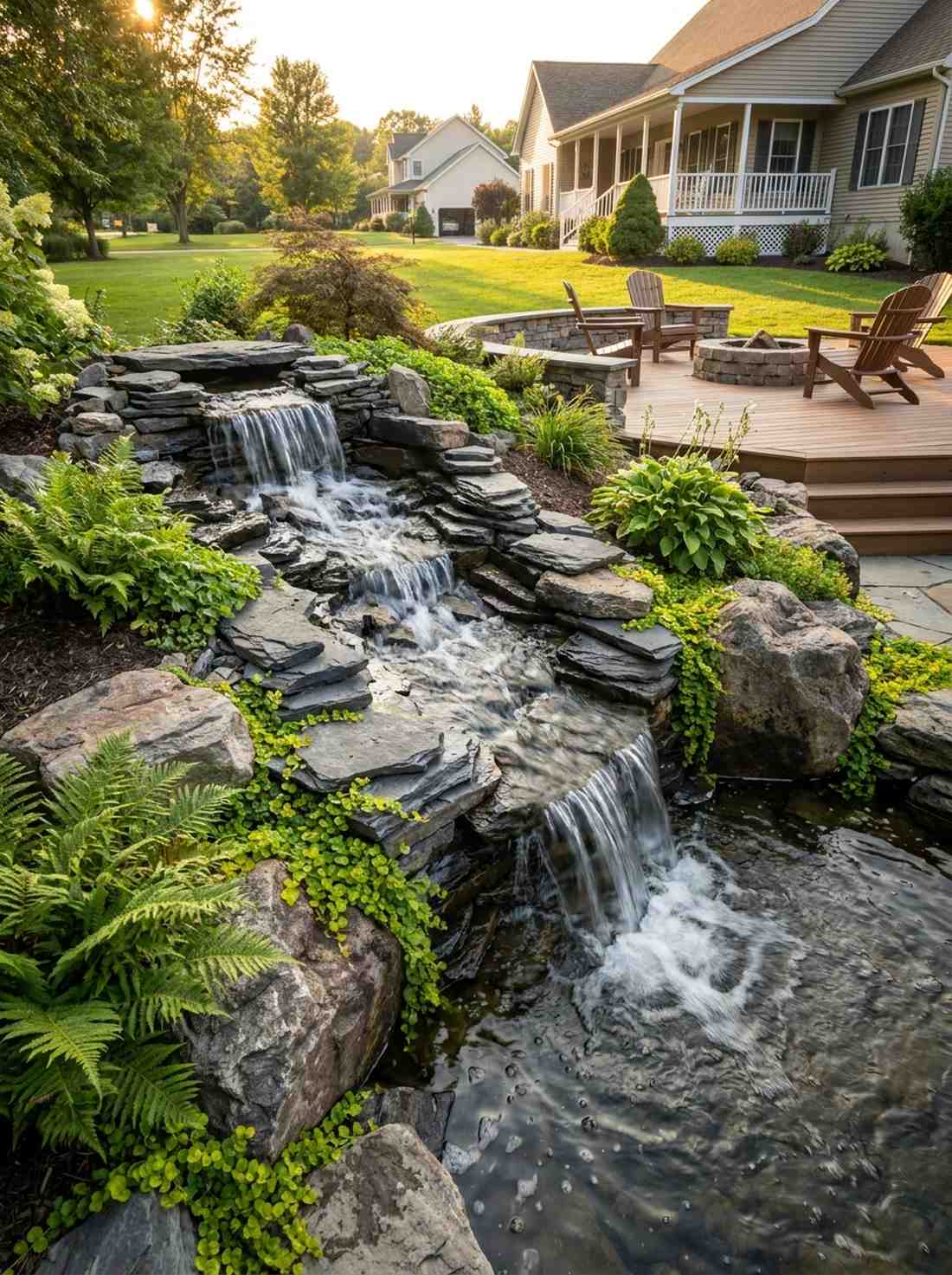 cascading waterfall features