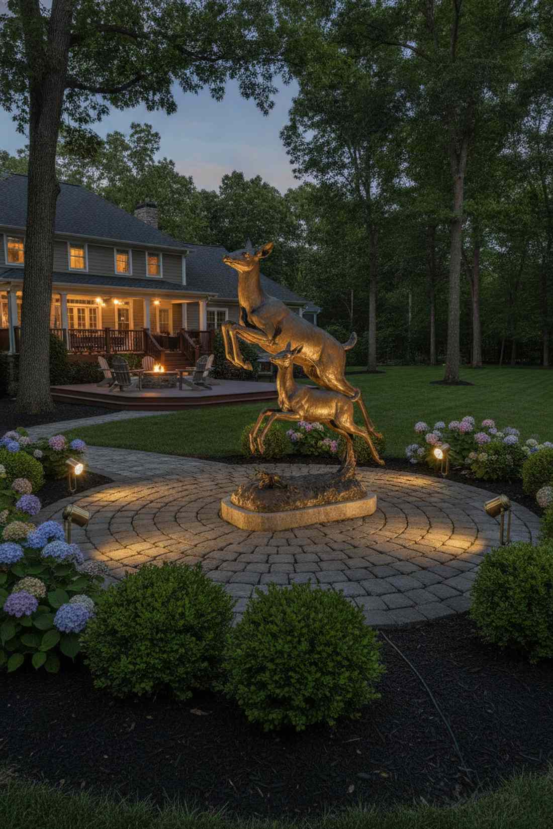 garden sculpture accent lighting