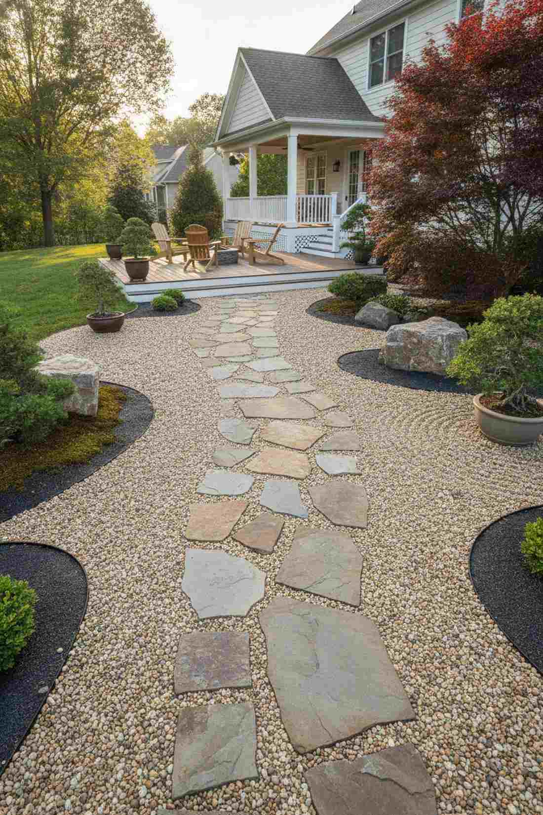 gravel with stepping stones