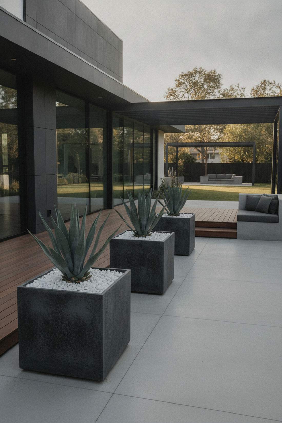 modern architectural courtyard