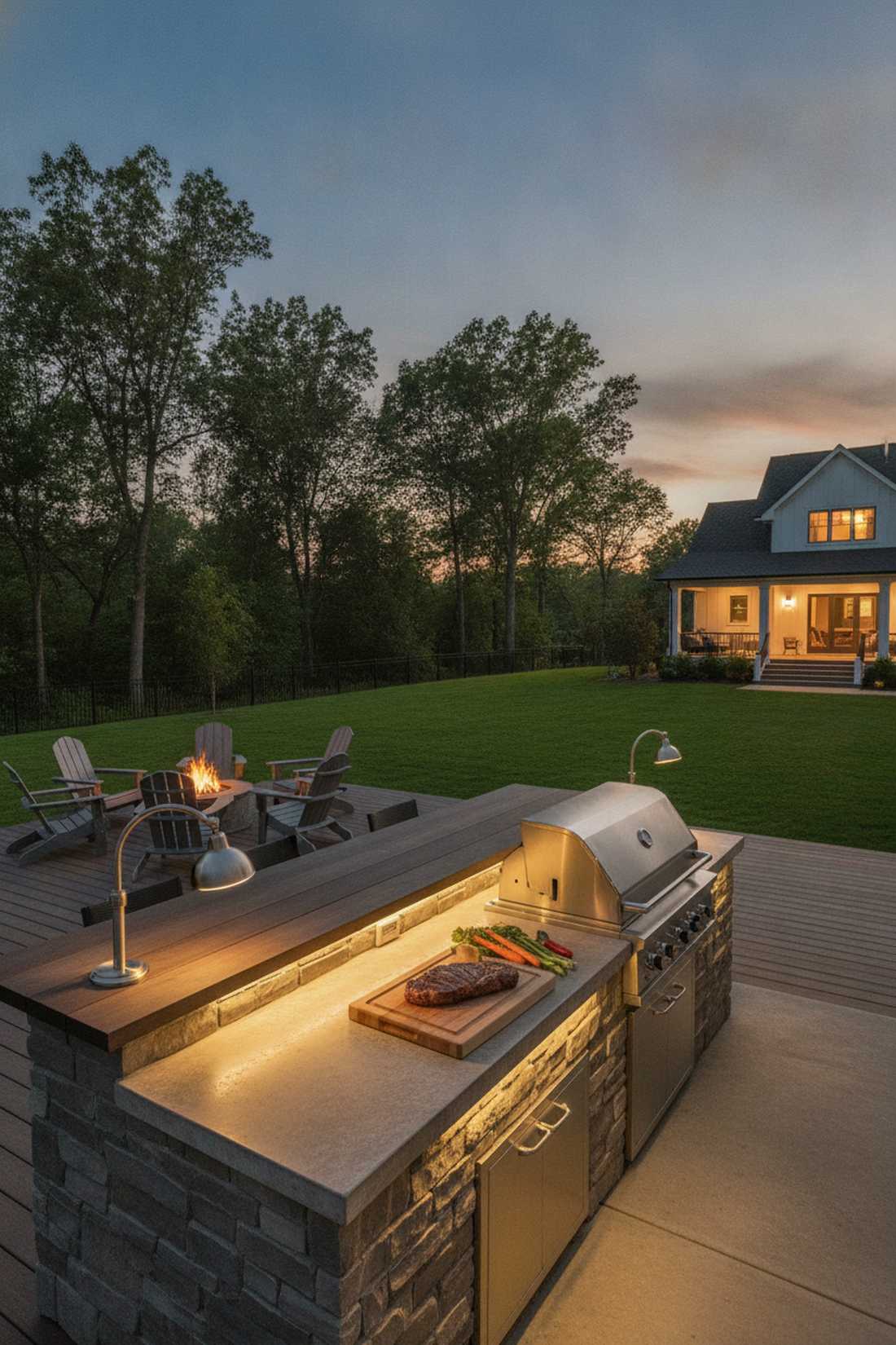 outdoor kitchen task lighting