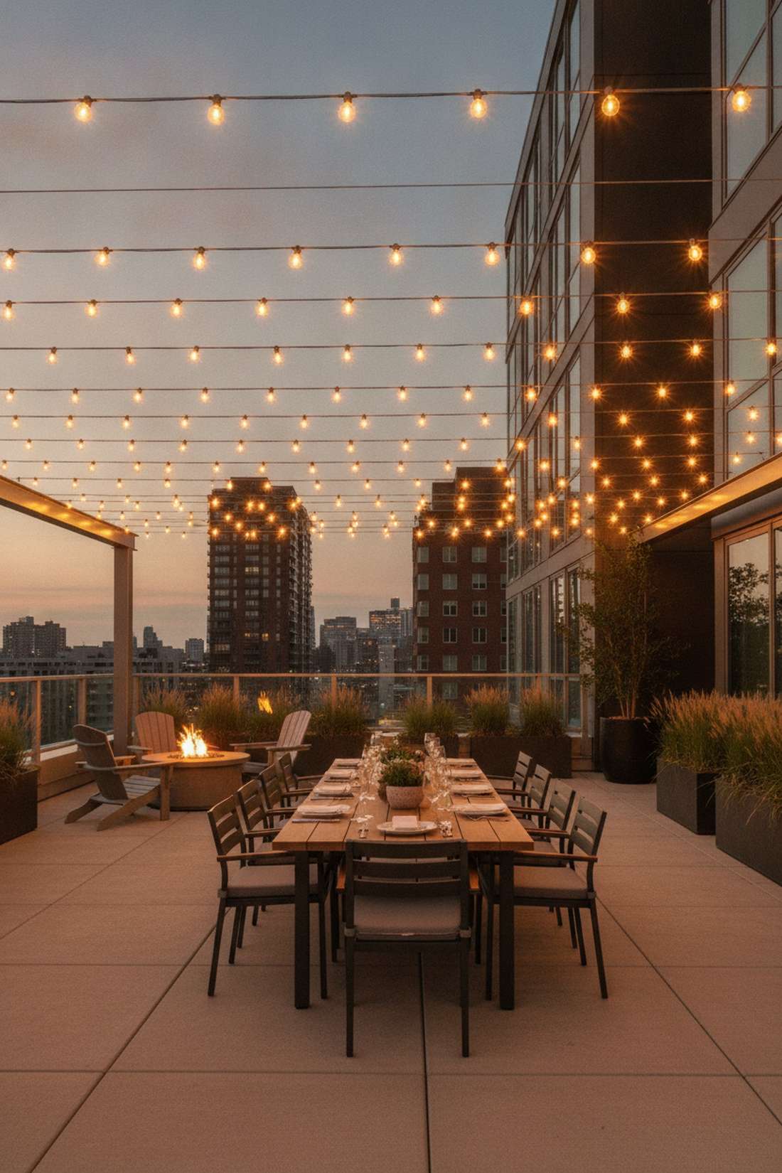 overhead bistro light grid