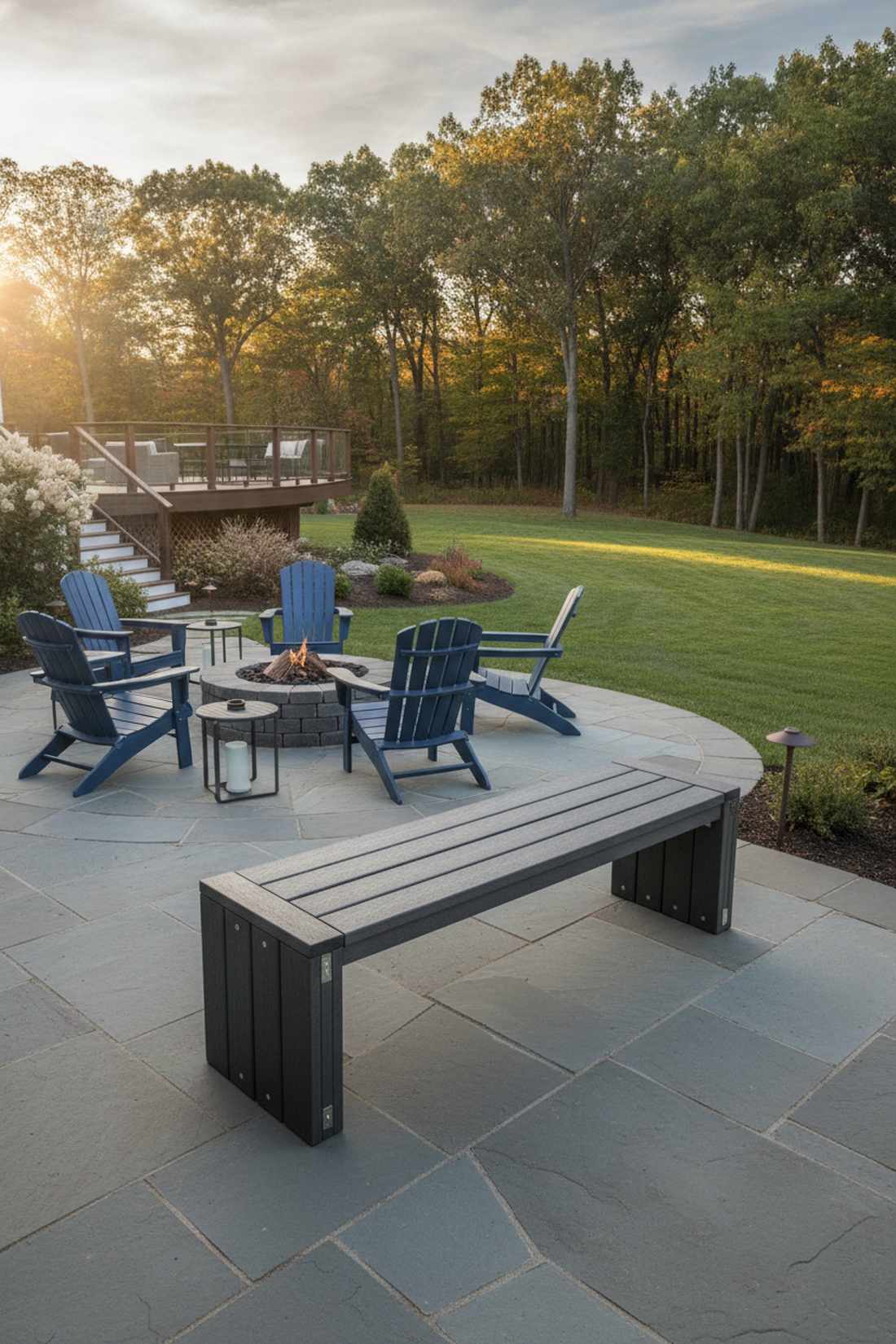 recycled plastic lumber bench