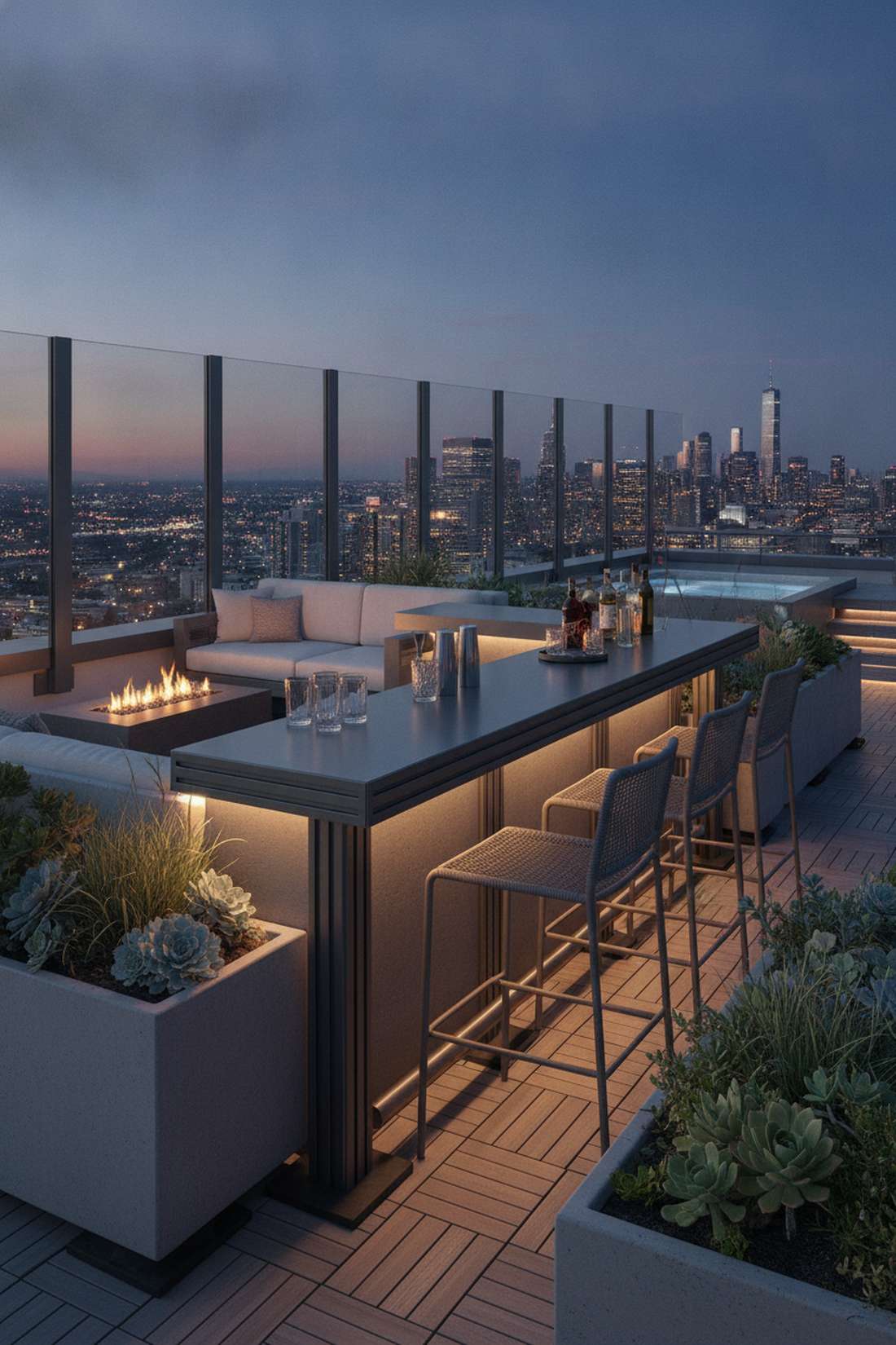 rooftop urban bar