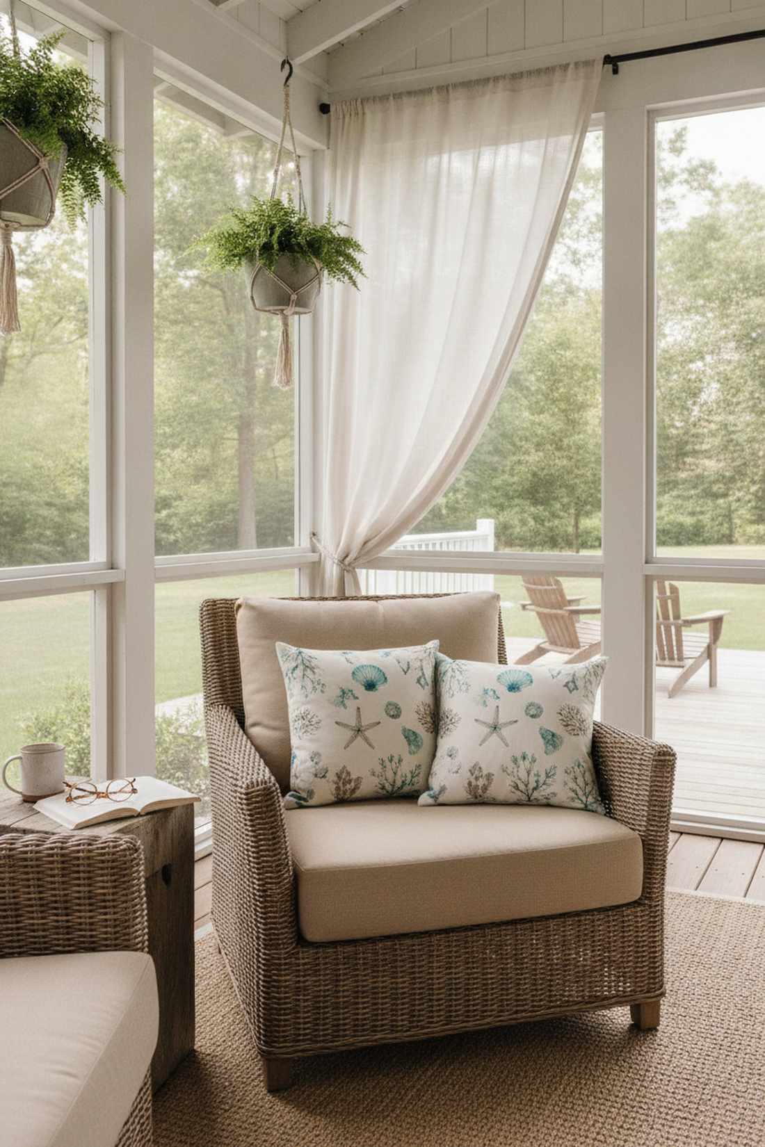 seashell and starfish accent pillows