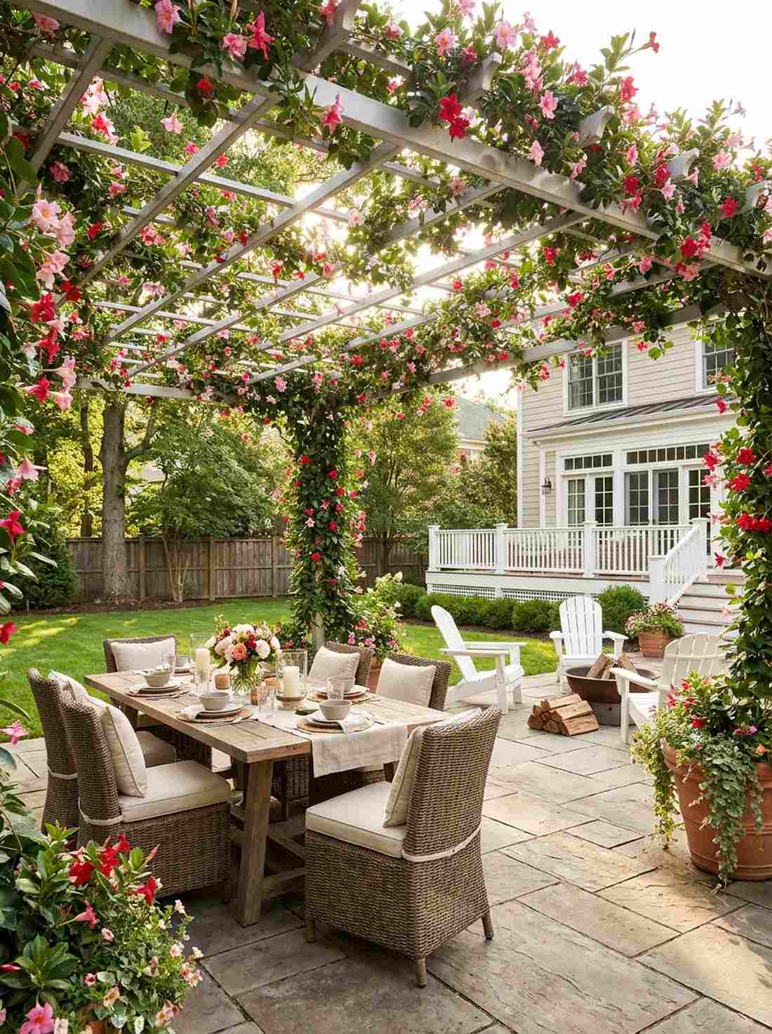 shade pergola with vine covered roof