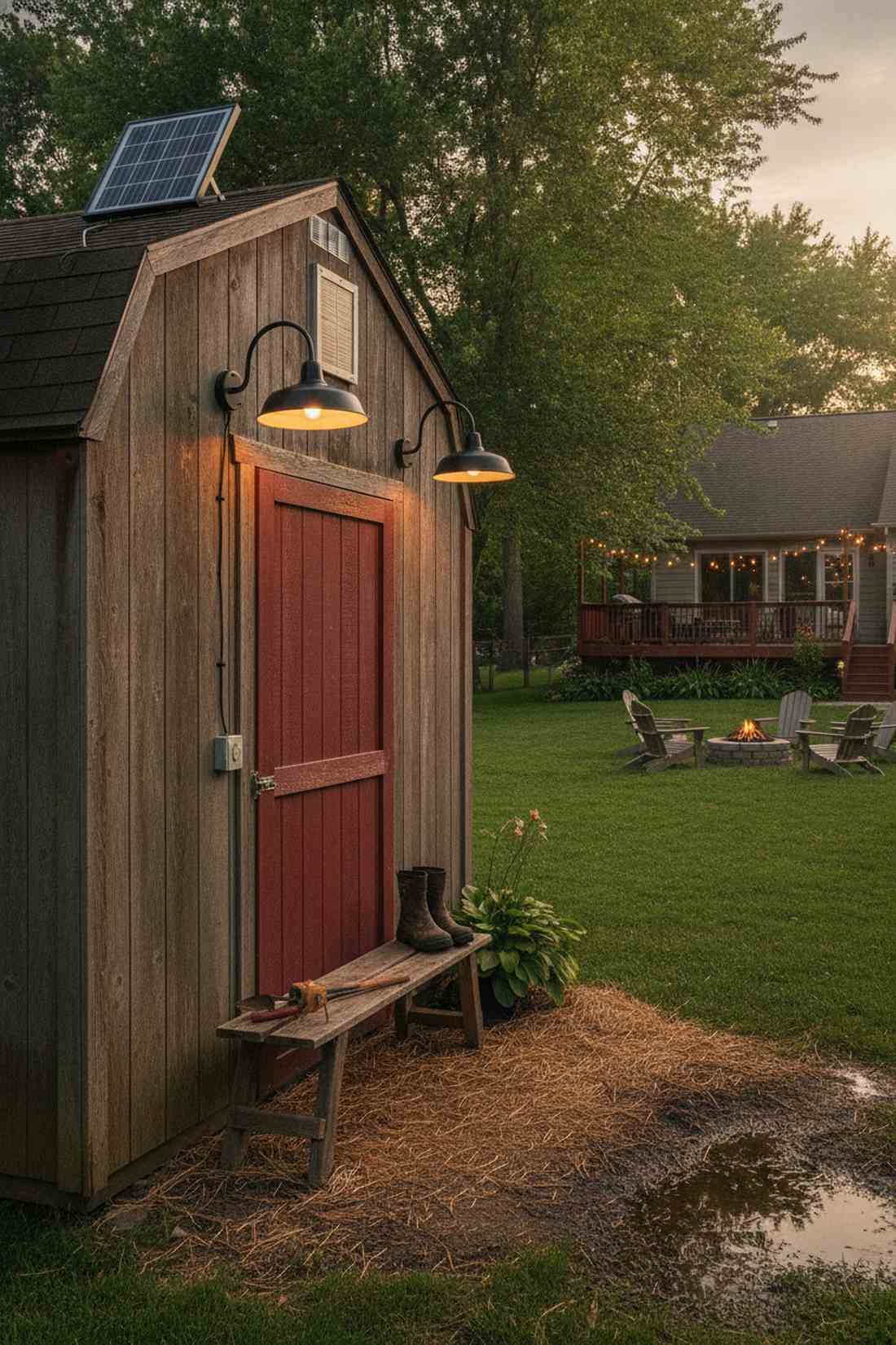 shed barn door entry lights