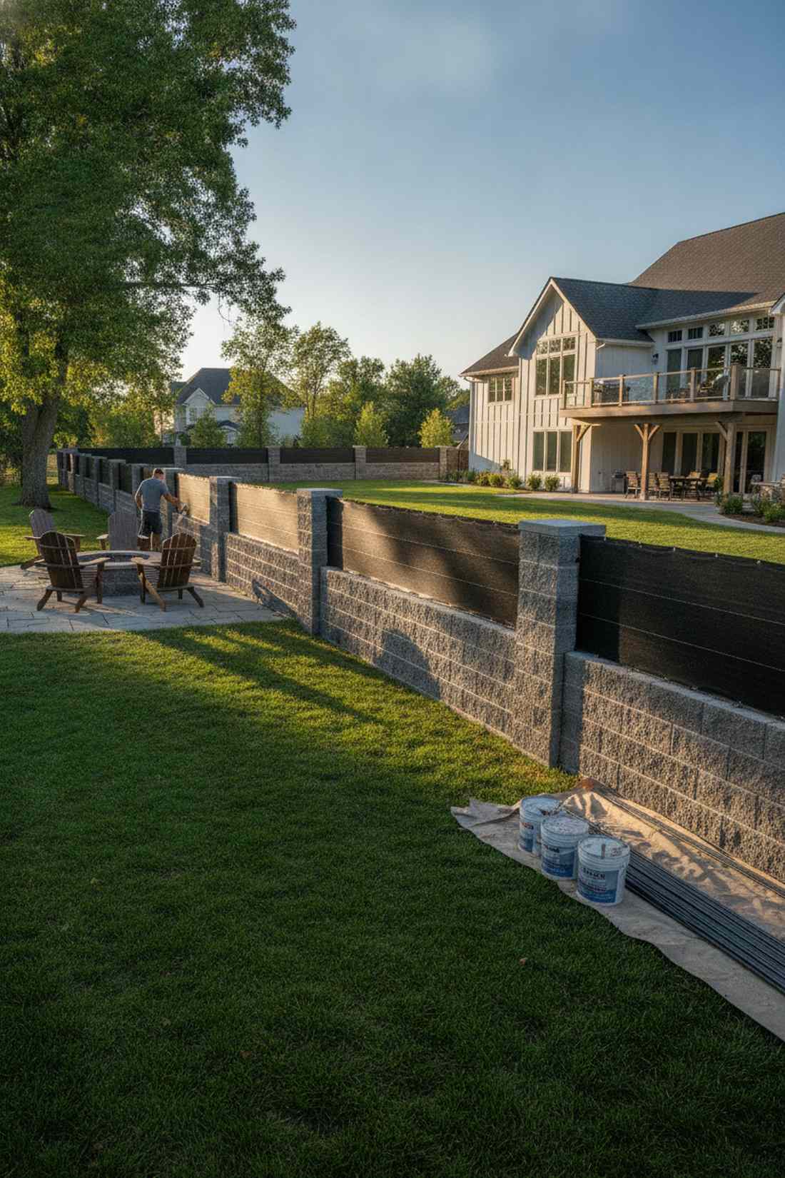 split face block fence
