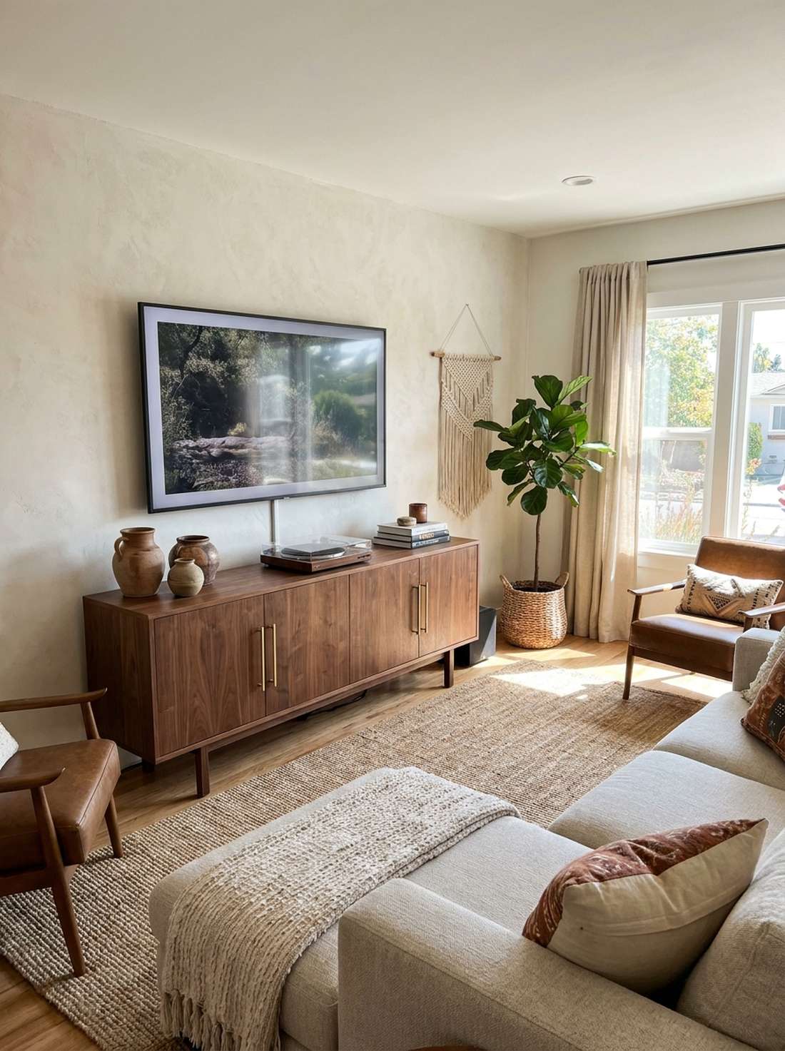 streamlined wood credenza