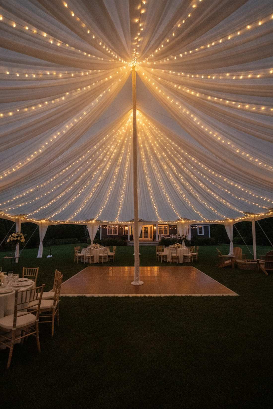 tent canopy interior draping