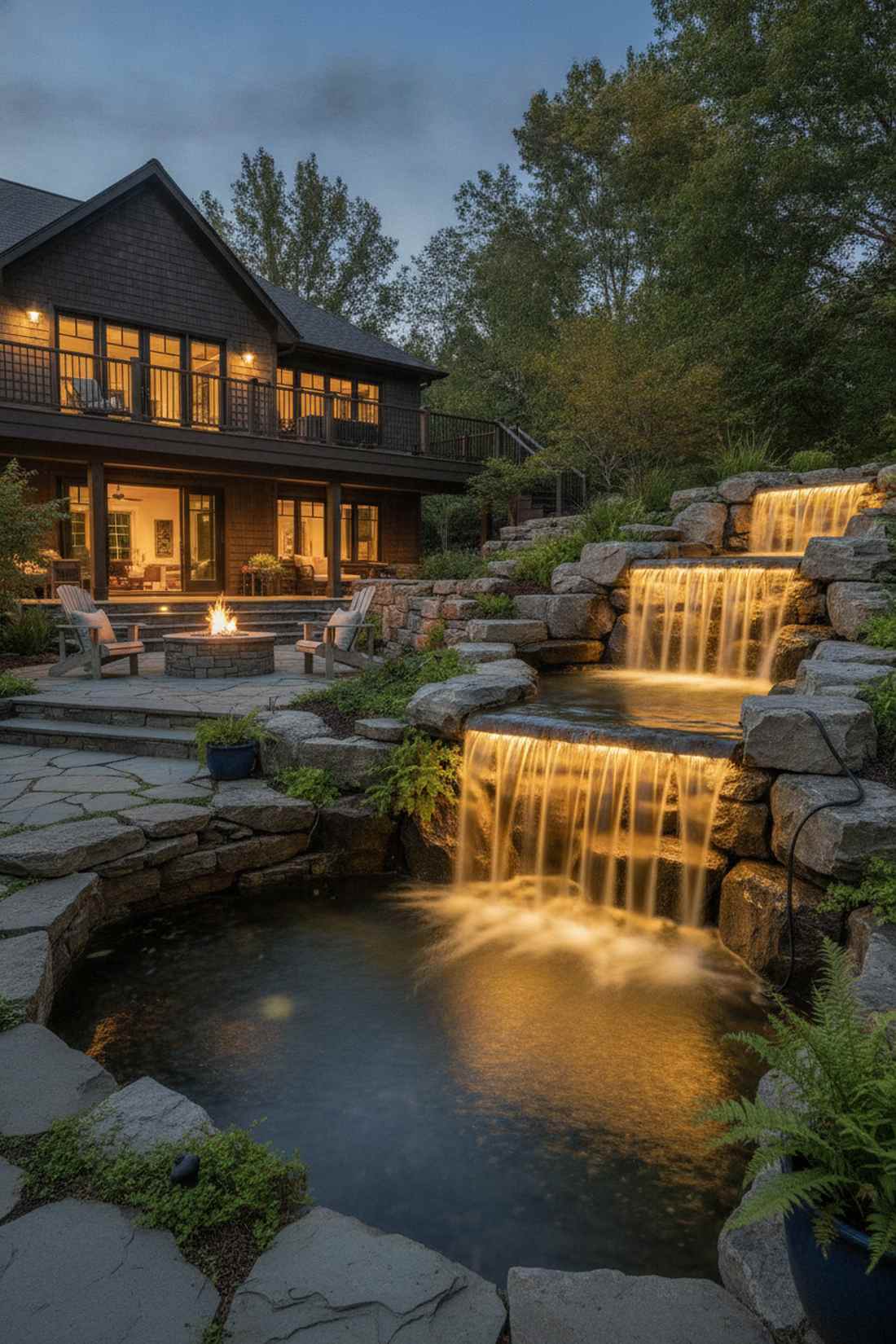 waterfall accent lights