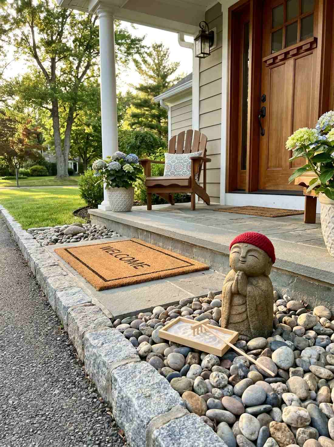 zen garden jizo statue