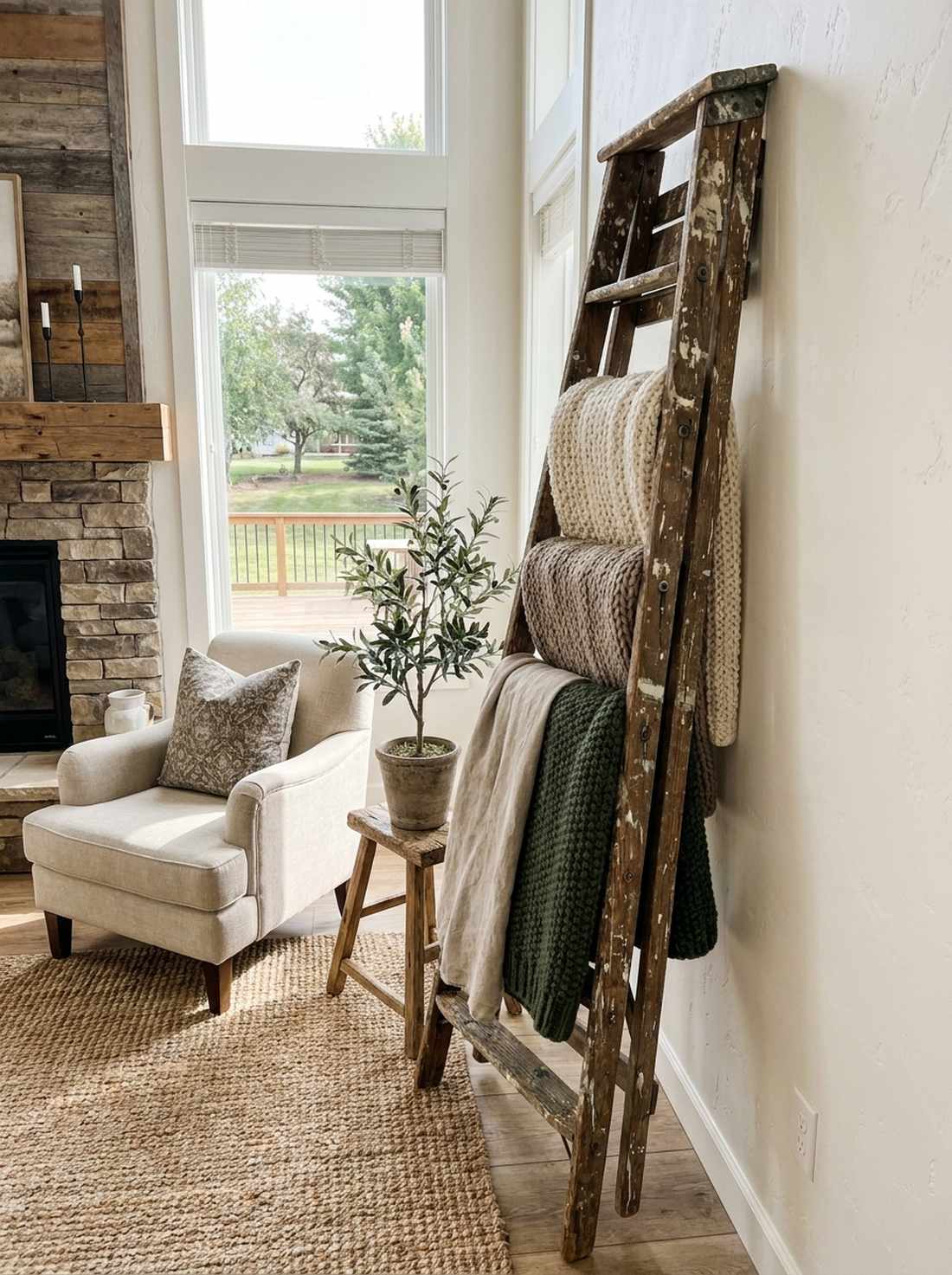 antique wooden ladders