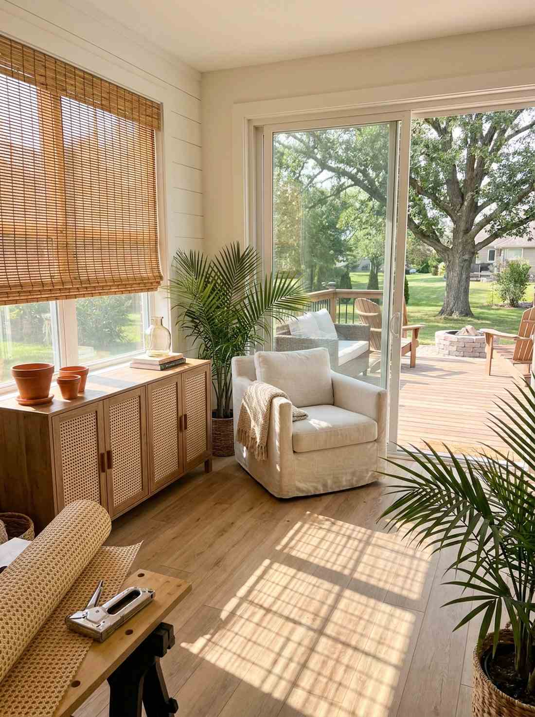 bamboo and cane accents