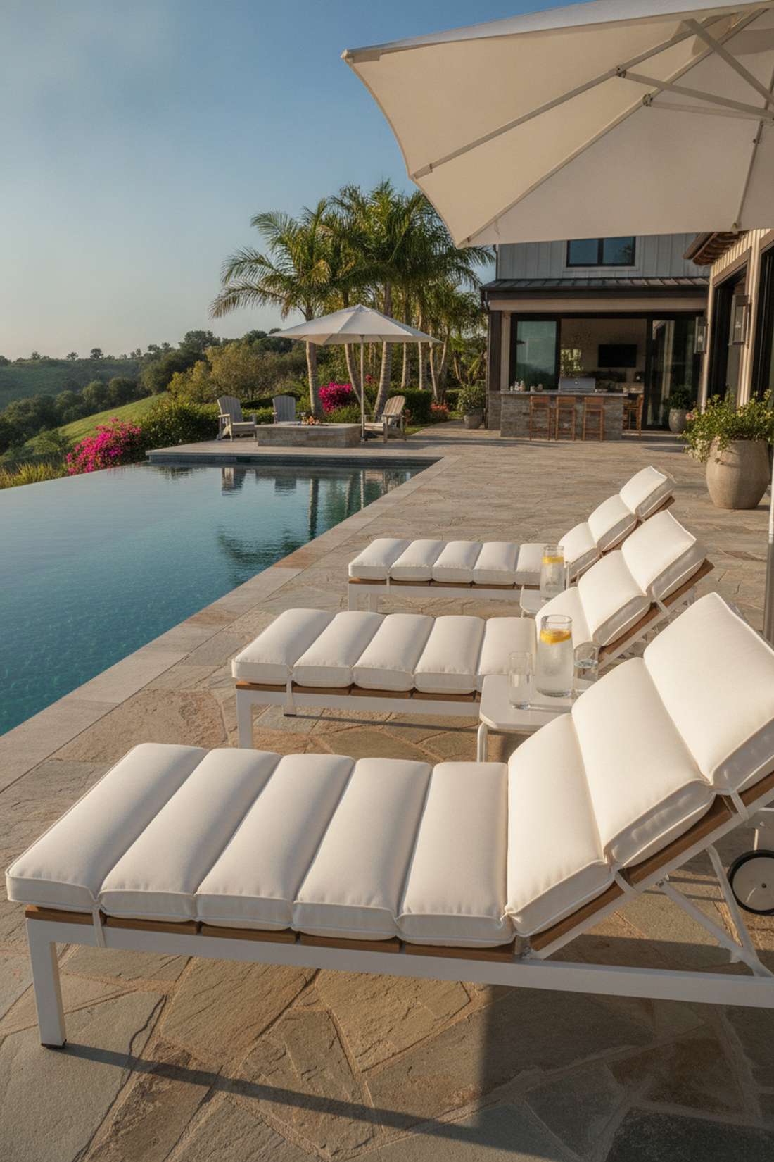 chaise lounge multi section pads