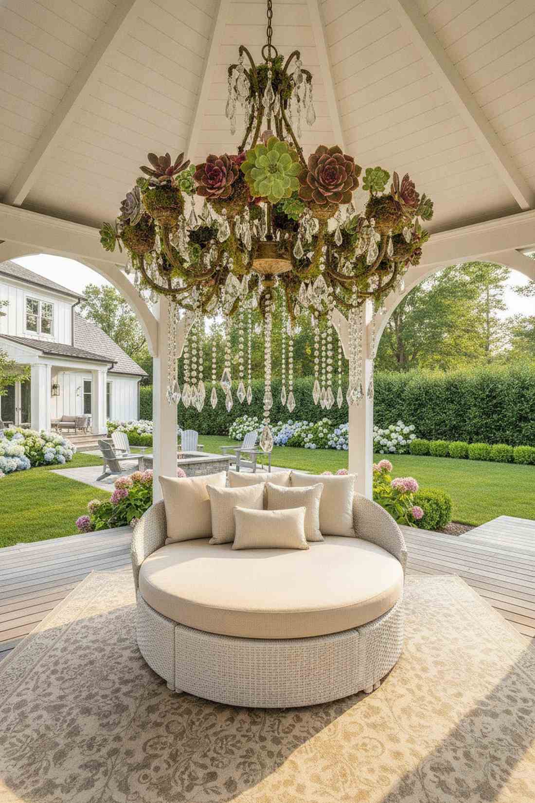 chandelier succulent garden