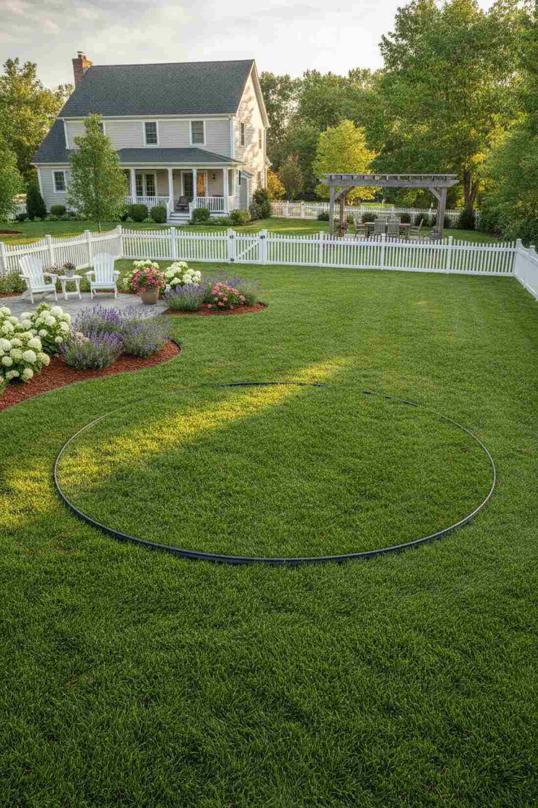 circular lawn island