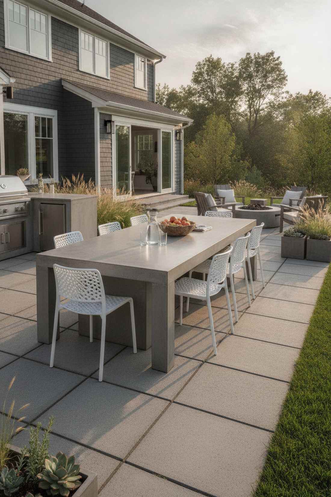 concrete modern dining set