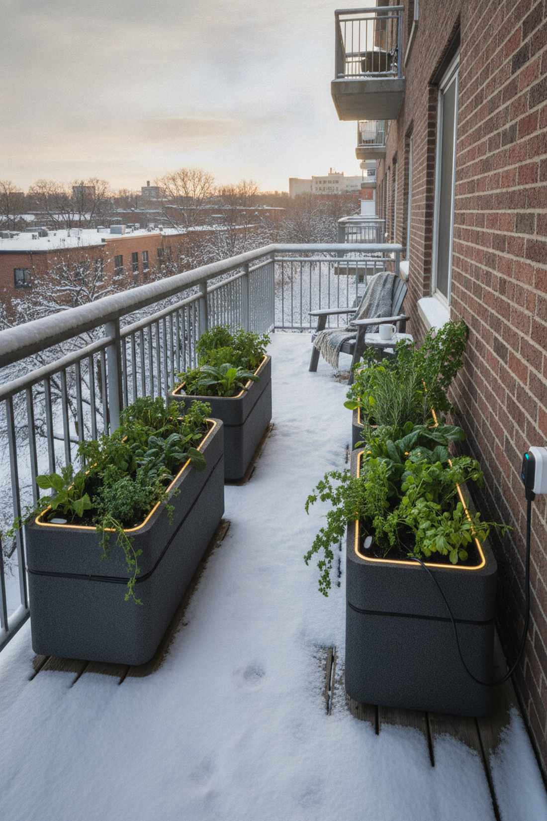 heated winter planters