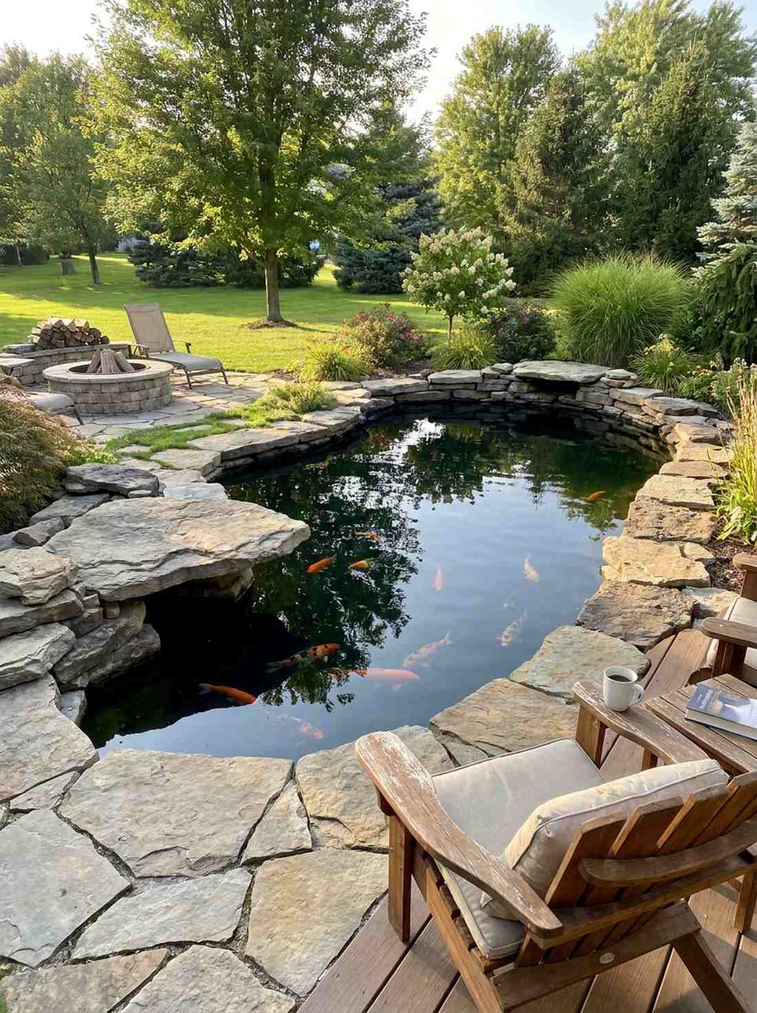 koi pond meditation focus