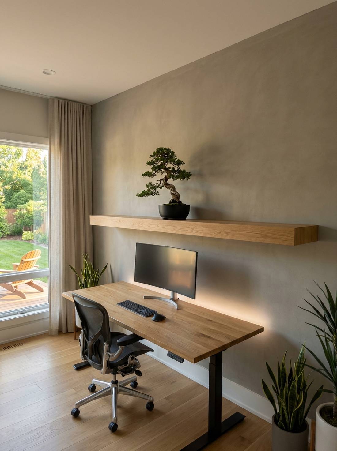 minimalist single shelf statement