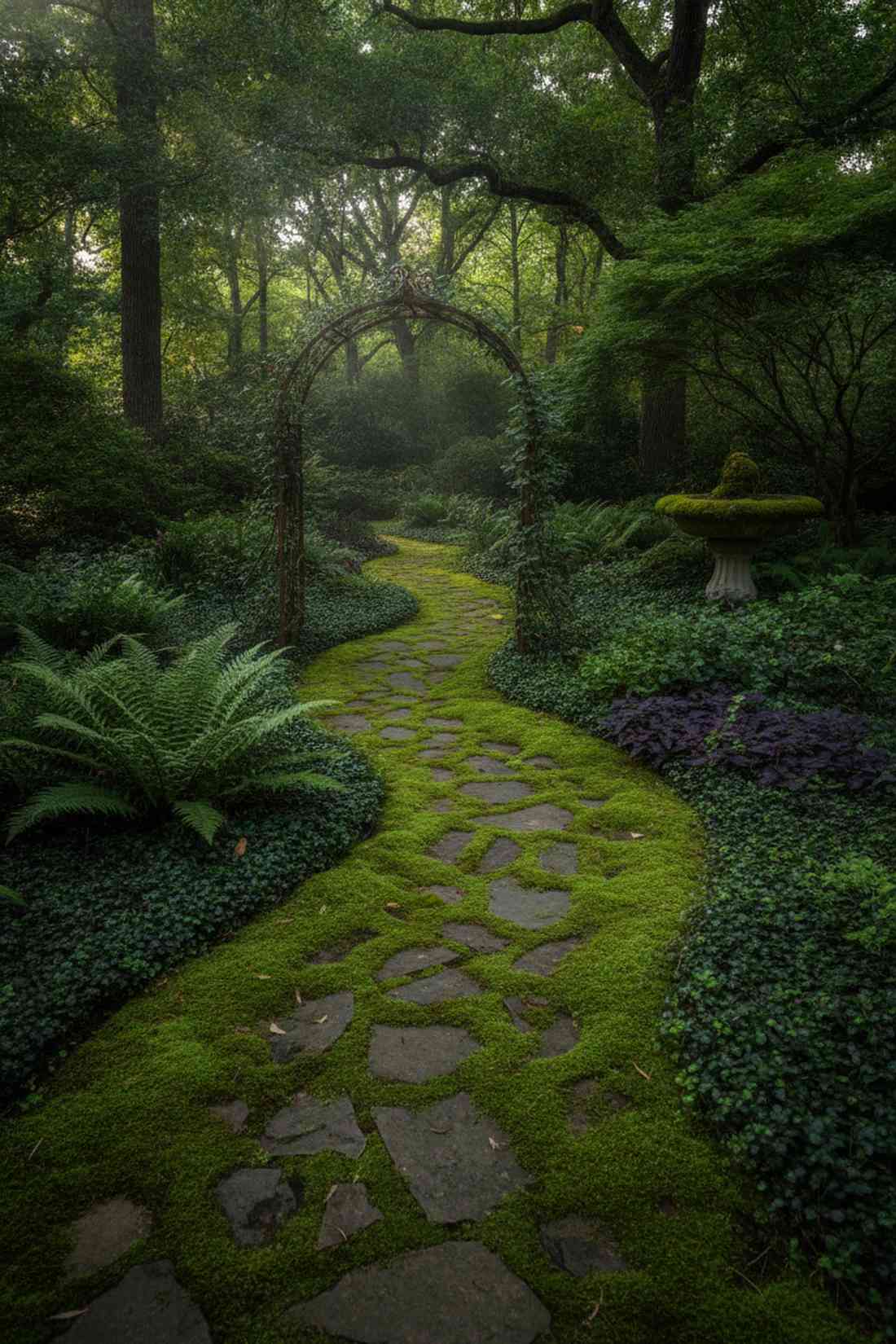 moss grown flagstone