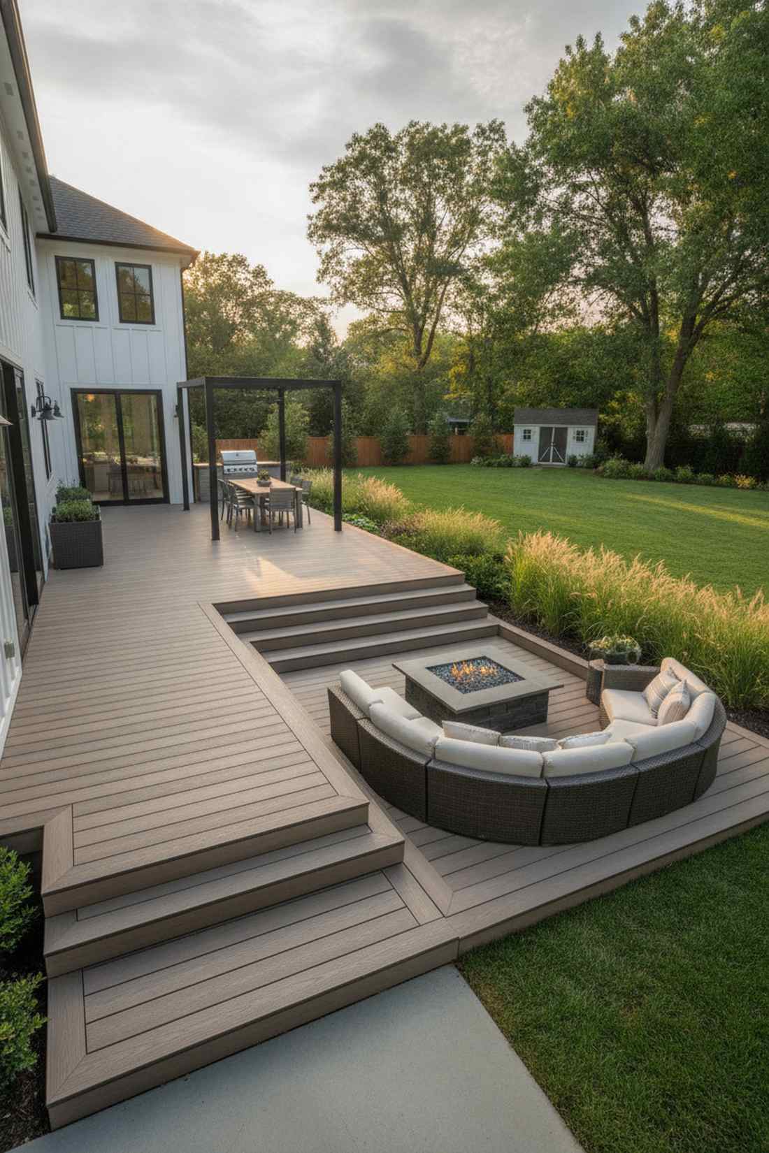 multi level deck with defined zones