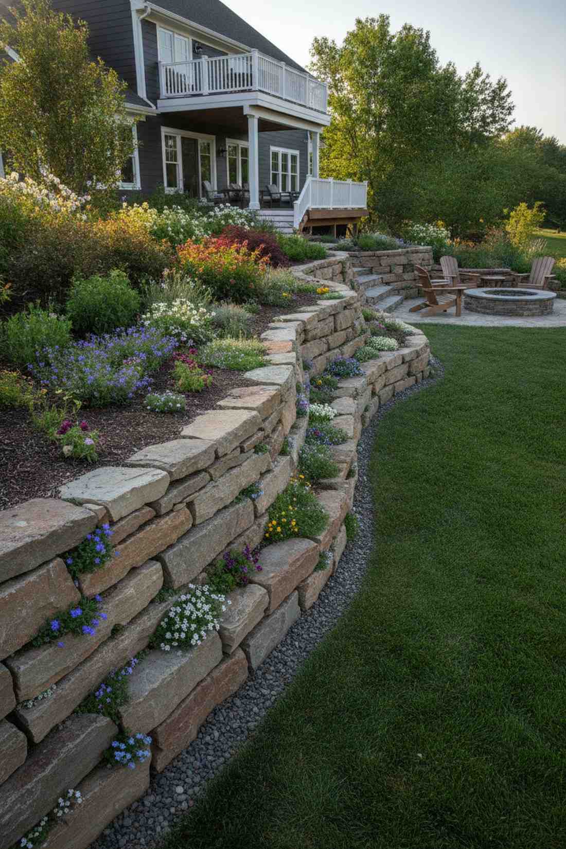 natural stone wall bed