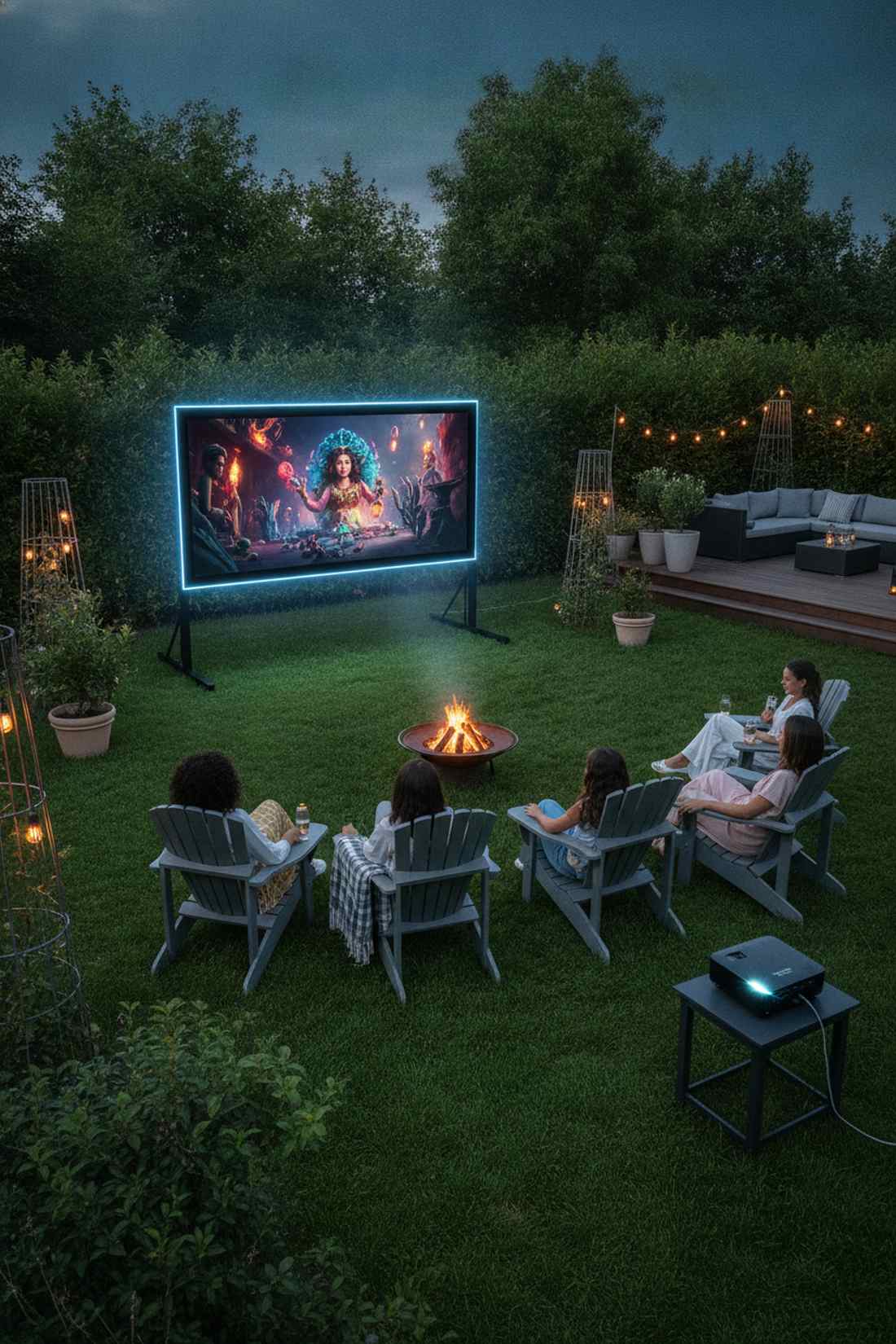 outdoor movie screen backlighting