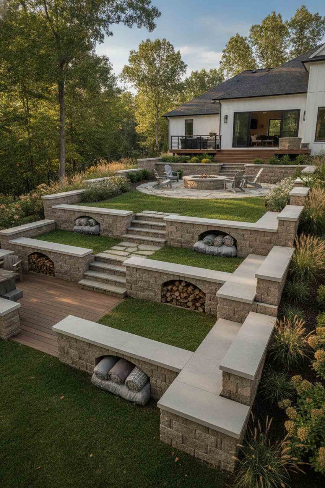 retaining walls with seat walls