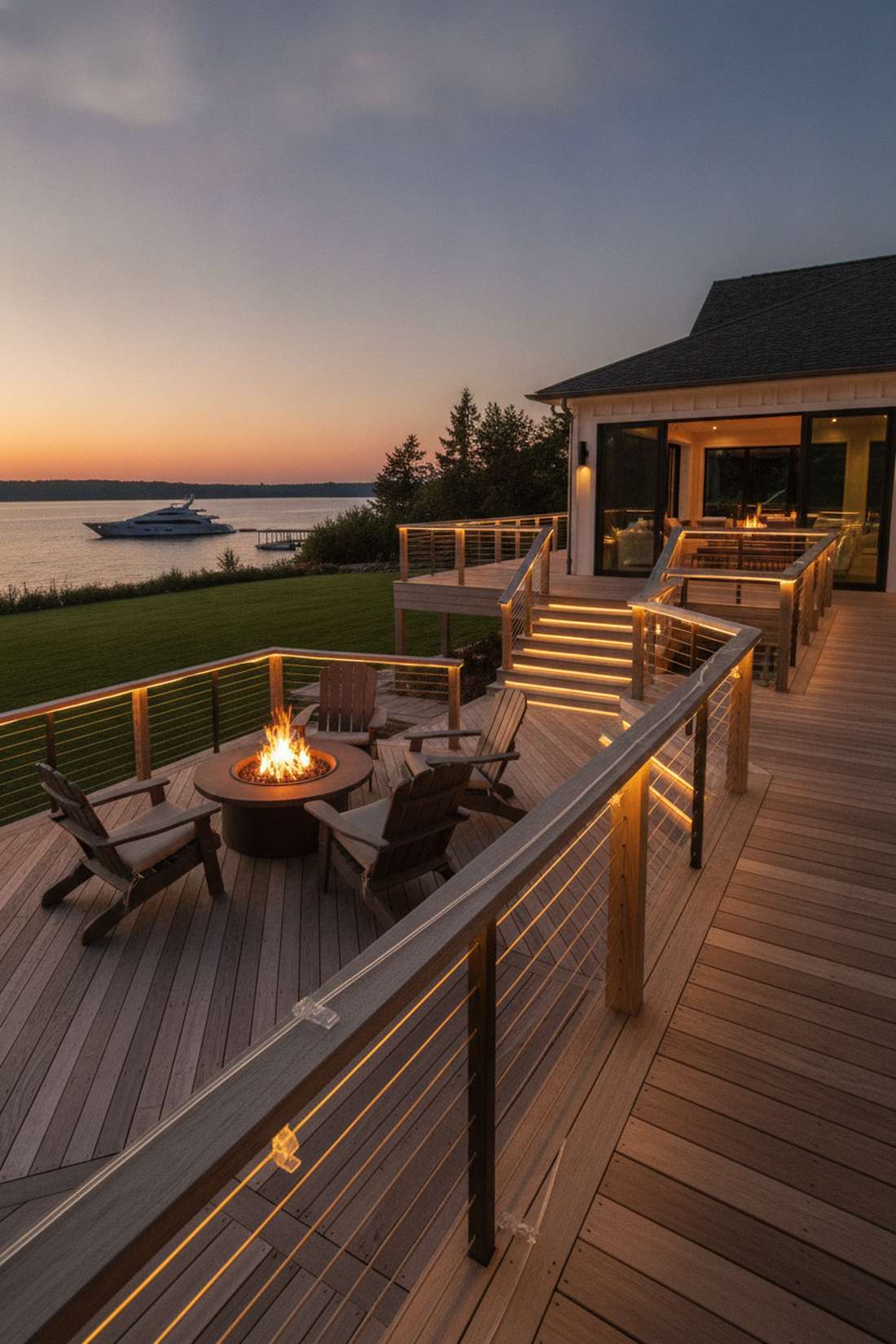 rope light railing outline