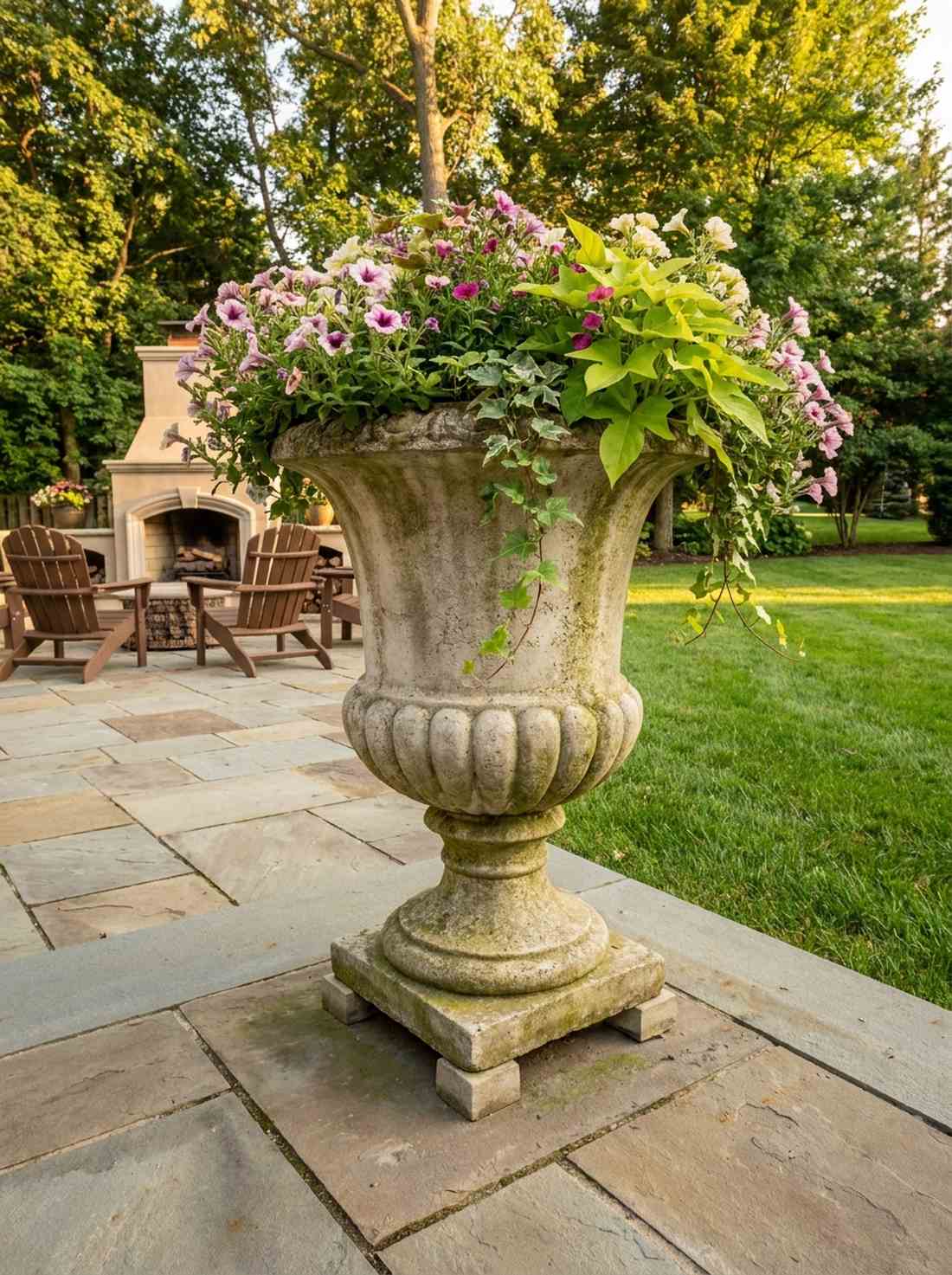 stone planter urn