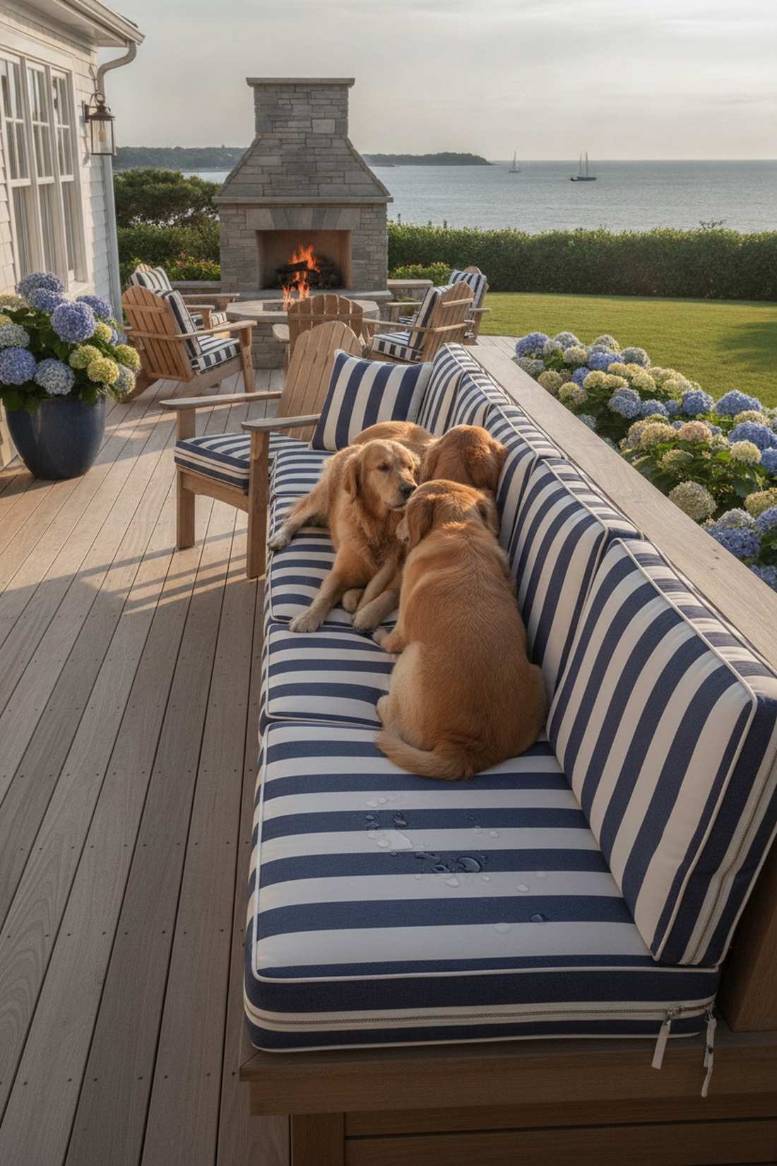 striped marine canvas pillows