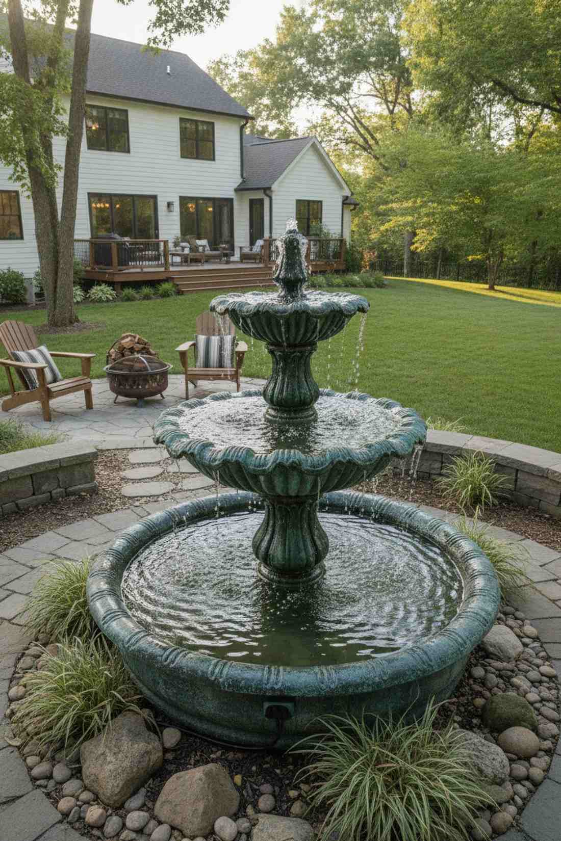 two tier fountain basin