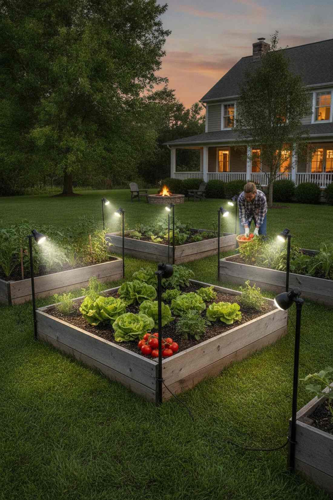 vegetable garden task lighting