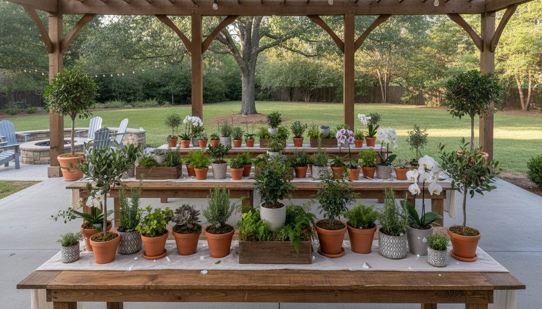 382 potted plants centerpieces vertical