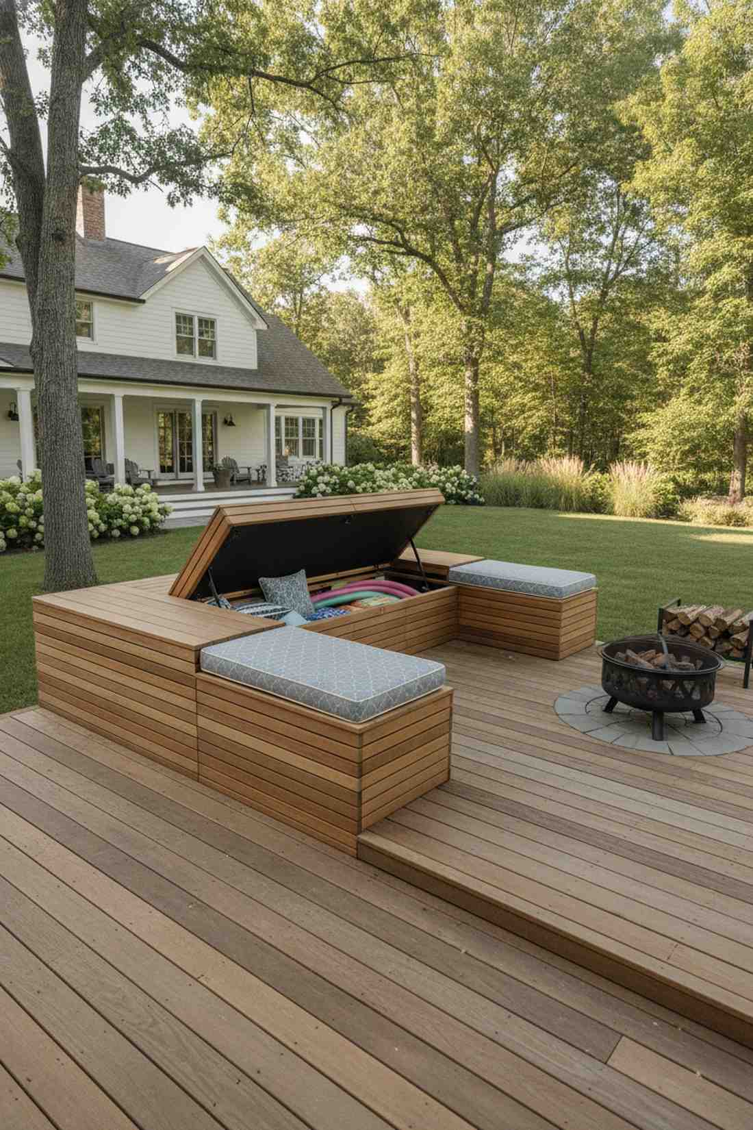 built in bench with lift top storage