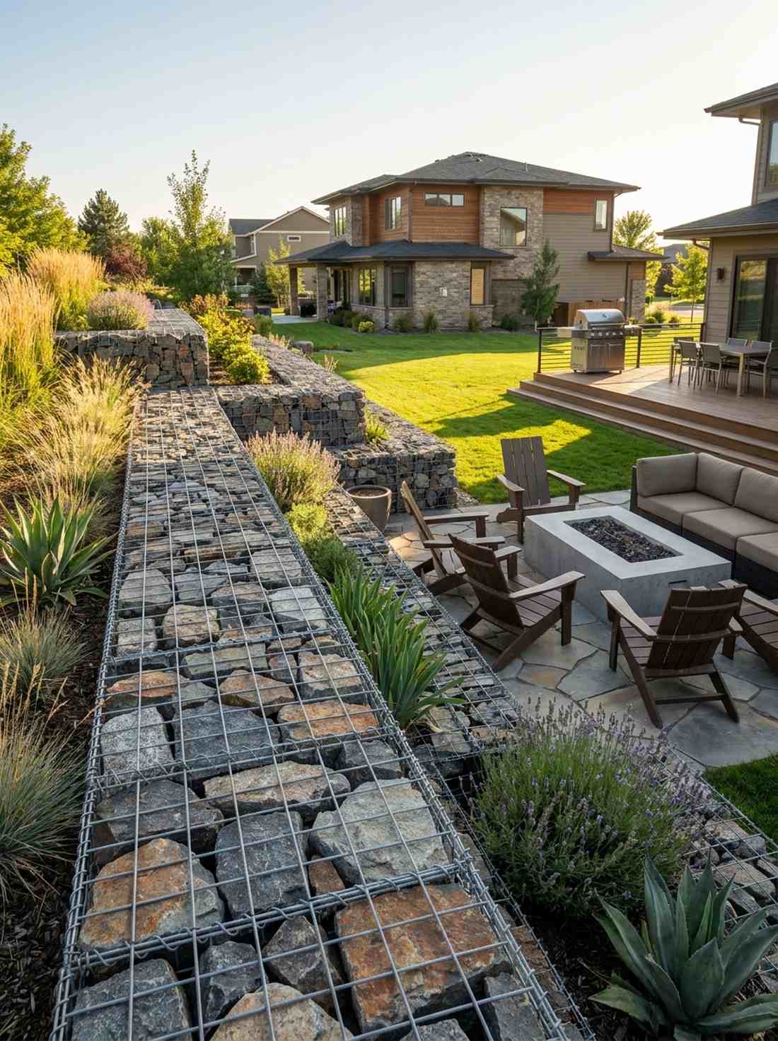 gabion wall installation