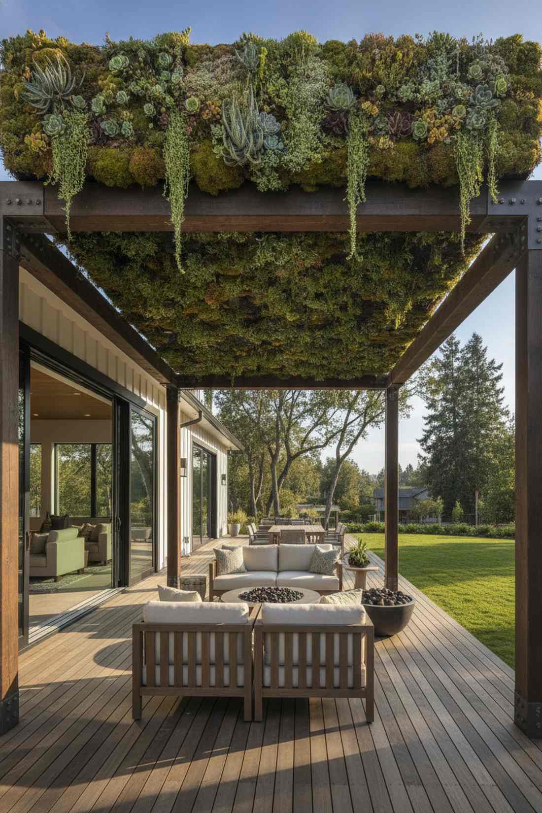 living roof garden pergola