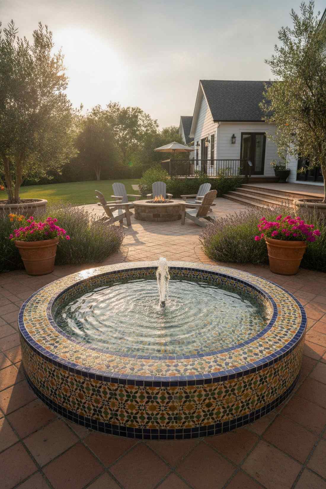mosaic tile fountain
