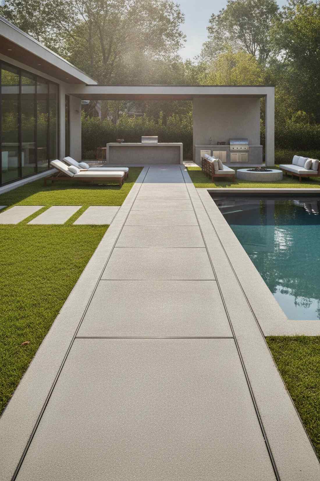 poured concrete pathways